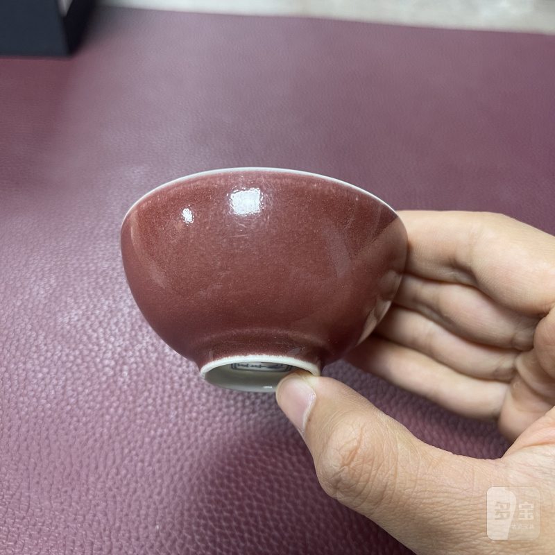 清雍正 霁红釉茶圆 - 图4